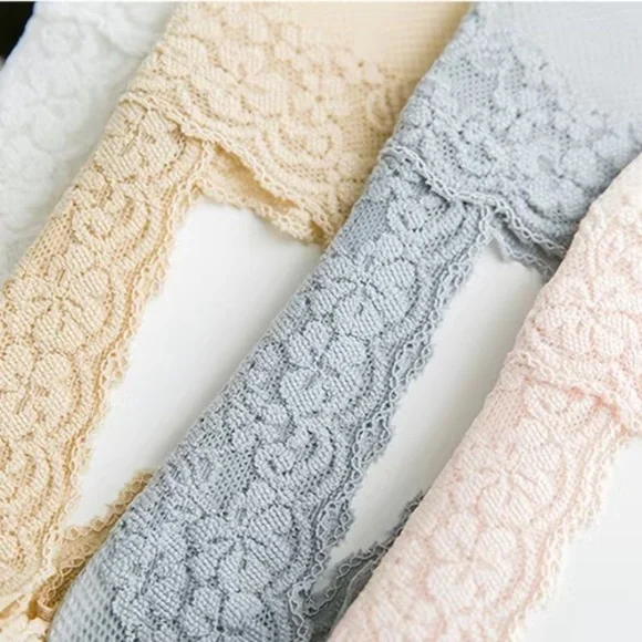 Lace No Show Socks; Semi-Sheer; Sweat-absorbent; Hosiery Socks - Picture 2 of 8